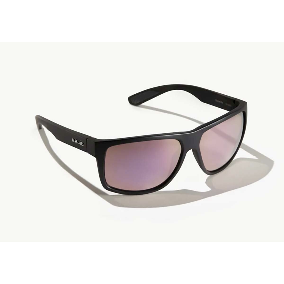Bajio Boneville Sunglasses Polarized in Black Matte with Rose Mirror Plastic